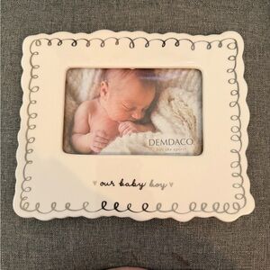 Demdaco White “Our Baby Boy” Baby Picture Frame